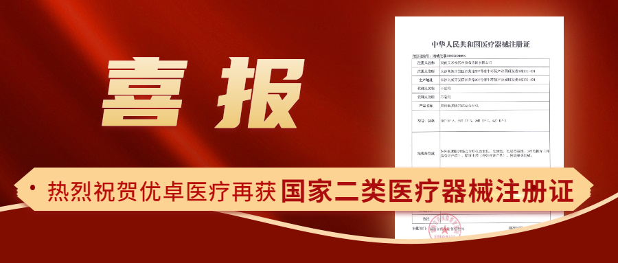 【喜报】热烈祝贺优卓医疗再获国家二类医疗器械注册证！